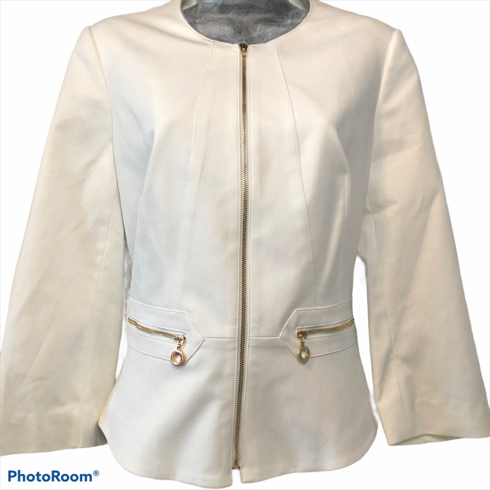 Calvin Klein Blazer Coat. Ivory White Sz. 10